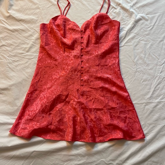 Victoria's Secret Other - Victoria's Secret Coral Satin Floral Dress